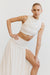 THIRD FORM MARBLE GATHERED SIDE MIDI SKIRT | OFF WHITE