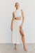 THIRD FORM MARBLE GATHERED SIDE MIDI SKIRT | OFF WHITE
