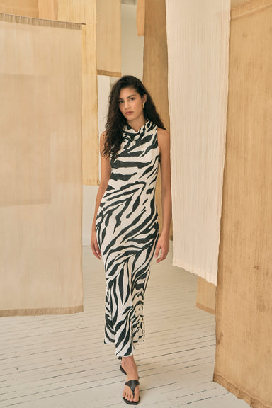 THIRD FORM MIRAGE BIAS TANK DRESS | ZEBRA