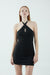 THIRD FORM MODE HALTER MINI DRESS | WASHED BLACK