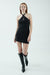 THIRD FORM MODE HALTER MINI DRESS | WASHED BLACK