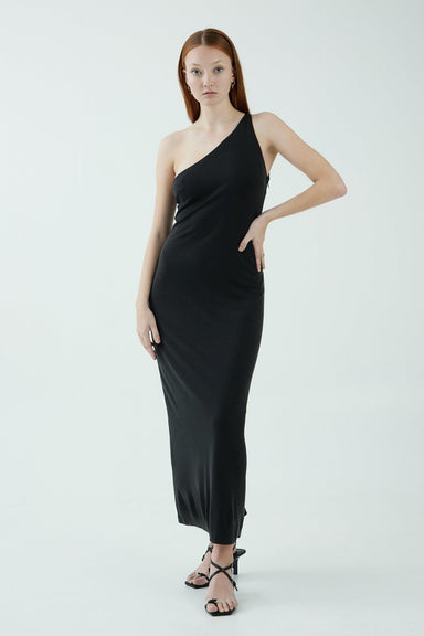 THIRD FORM MODE ONE SHOULDER BACK OUT MAXI | WASHED BLACK | FINAL SALE