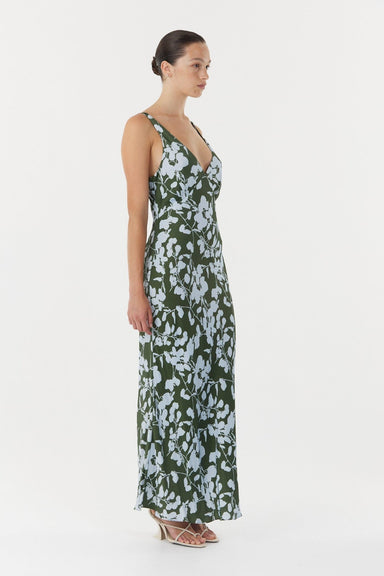 THIRD FORM MODERN MUSE BIAS MIDI DRESS | OLIVE SHADOW
