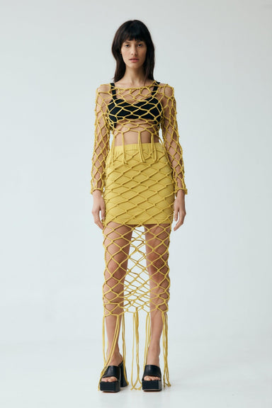 THIRD FORM NET LS TOP | MELLOW YELLOW