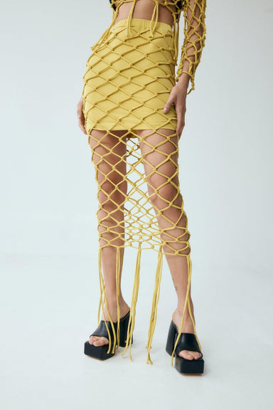 THIRD FORM NET MAXI SKIRT | MELLOW YELLOW