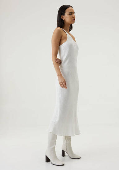THIRD FORM PAISLEY BIAS ONE SHOULDER MIDI | WHITE