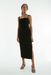 PARADIGM TUCKED MIDI DRESS | BLACK - THIRD FORM