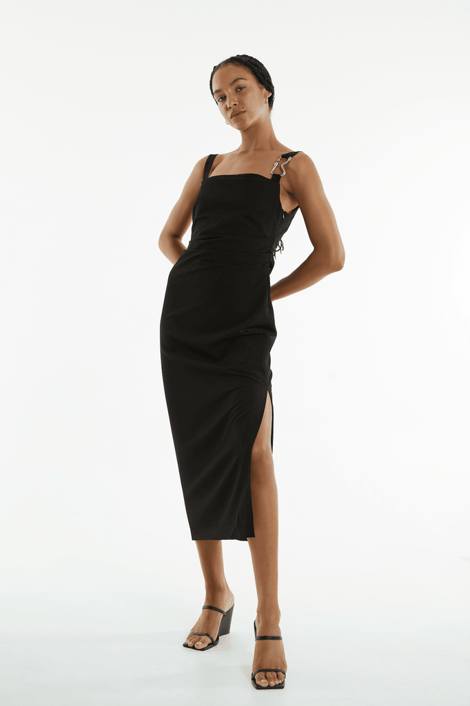 新品未使用　Meandering waist tuck flare dress Meandering waist tuck flare dress｜LE'RURE