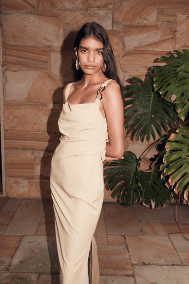 PARADIGM TUCKED MIDI DRESS | CITRUS - THIRD FORM