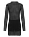 THIRD FORM PEER THROUGH KNIT MINI DRESS | BLACK