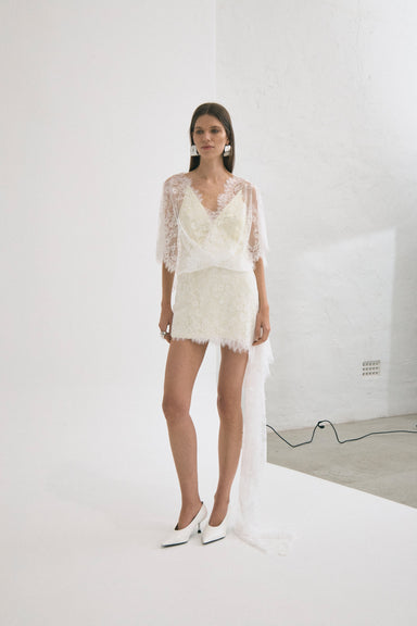 THIRD FORM POETRY DRAPED LACE DRESS | LEMONADE