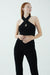 THIRD FORM POPCORN HALTER TOP | BLACK