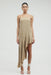 THIRD FORM PRESSED PETALS FREE FLOW STRAPLESS DRESS | ALMOND
