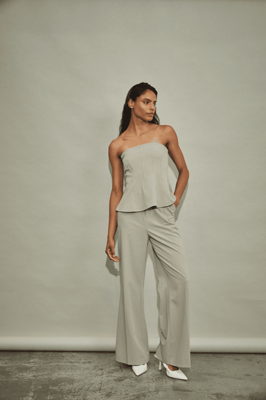 THIRD FORM PROTOCOL PANELLED BODICE | SHALE