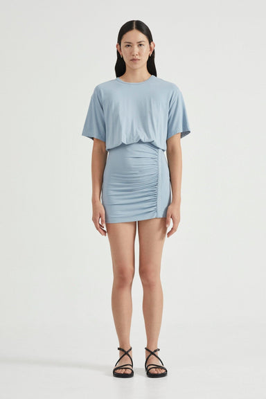 THIRD FORM PUSH PULL TEE DRESS | BLUE HAZE