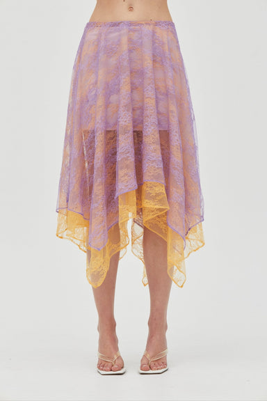 REFLECT HANDKERCHIEF SKIRT | LAVENDER & MANGO - THIRD FORM