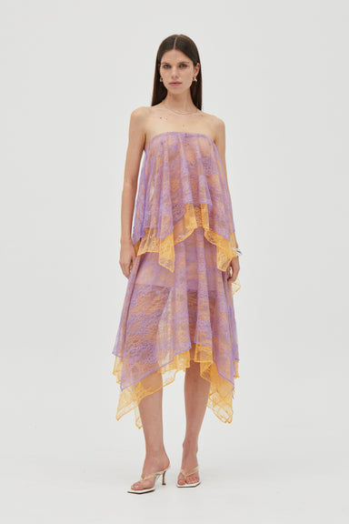 THIRD FORM REFLECT HANDKERCHIEF SKIRT | LAVENDER & MANGO