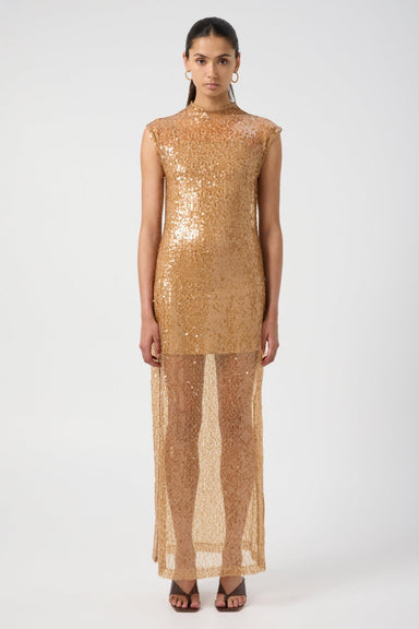 REFLECTION SEQUIN MAXI DRESS | HONEY - THIRD FORM