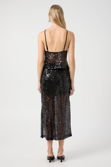 REFLECTION SEQUIN MIDI SKIRT | BLACK - THIRD FORM