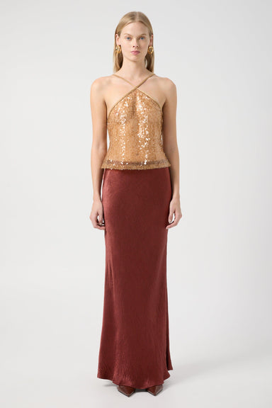 THIRD FORM REFLECTION SEQUIN TOP | HONEY