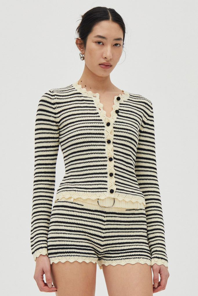 RESONANCE KNIT CARDIGAN | CREAM & COFFEE | THIRD FORM | Women's
