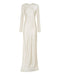 REVERY HIGH SPLIT LONG SLEEVE DRESS | CREAM - THIRD FORM