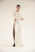 REVERY HIGH SPLIT LONG SLEEVE DRESS | CREAM - THIRD FORM