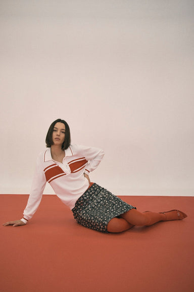 THIRD FORM REWIND KNIT LONG SLEEVE POLO | CHERRY TOMATO