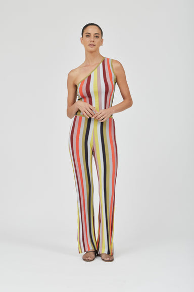 THIRD FORM RHYTHM KNIT ONE SHOULDER TOP | MIRAGE STRIPE