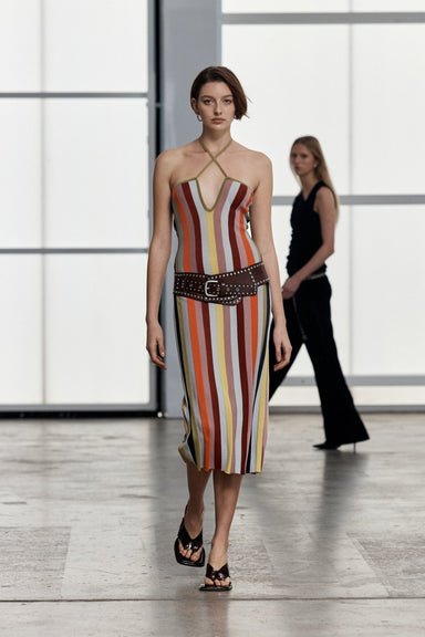 RHYTHM KNIT STRAPLESS MIDI | MIRAGE STRIPE - THIRD FORM