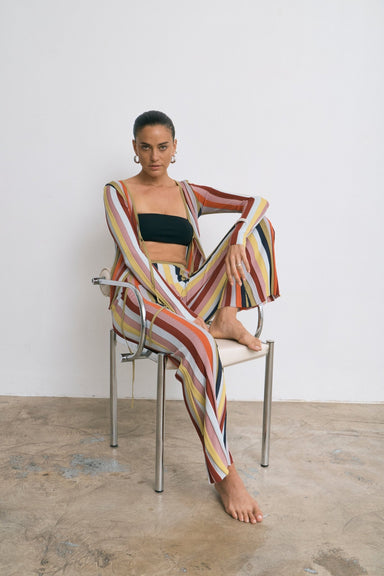 RHYTHM KNIT TIE CARDIGAN | MIRAGE STRIPE - THIRD FORM