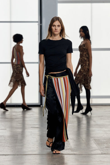 RHYTHM KNIT WRAP SKIRT | MIRAGE STRIPE - THIRD FORM