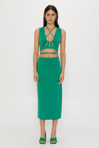 THIRD FORM RIP TIDE WRAP AROUND SKIRT | EMERALD