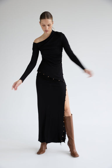 ROLLING STONE LONG SLEEVE TOP | BLACK - THIRD FORM