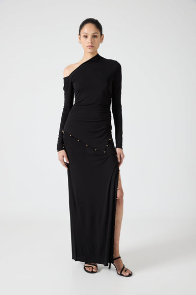 ROLLING STONE MAXI SKIRT | BLACK - THIRD FORM