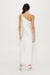 THIRD FORM RUNNING WATER BIAS ONE SHOULDER MAXI | WHITE