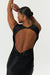 SATIN BIAS COWL BACK MAXI | BLACK - THIRD FORM