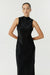 SATIN BIAS COWL BACK MAXI | BLACK - THIRD FORM