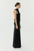 SATIN BIAS COWL BACK MAXI | BLACK - THIRD FORM