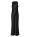 SATIN BIAS COWL BACK MAXI | BLACK - THIRD FORM