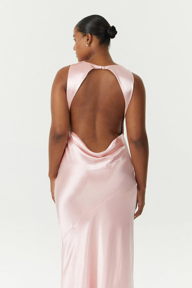 SATIN BIAS COWL BACK MAXI | FAIRY FLOSS - THIRD FORM