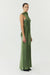 SATIN BIAS COWL BACK MAXI | OLIVE - THIRD FORM