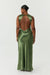 SATIN BIAS COWL BACK MAXI | OLIVE - THIRD FORM