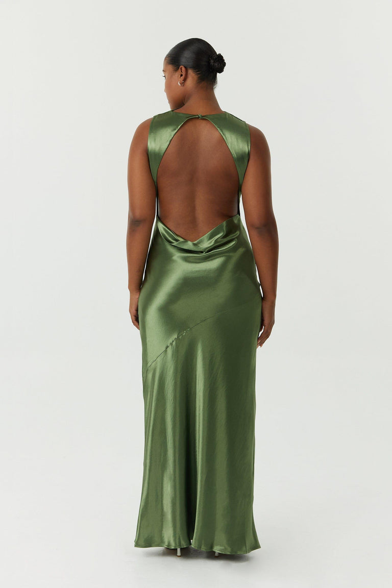 SATIN BIAS TIE SIDE SKIRT | OLIVE | THIRD FORM | Matching Sets & Co ...