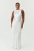 THIRD FORM SATIN BIAS COWL BACK MAXI | POWDER WHITE