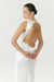 THIRD FORM SATIN BIAS COWL BACK MAXI | POWDER WHITE
