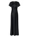 SATIN BIAS MAXI TEE DRESS | BLACK - THIRD FORM