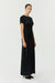 SATIN BIAS MAXI TEE DRESS | BLACK - THIRD FORM