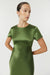 SATIN BIAS MAXI TEE DRESS | OLIVE - THIRD FORM