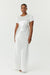 SATIN BIAS MAXI TEE DRESS | POWDER WHITE - THIRD FORM